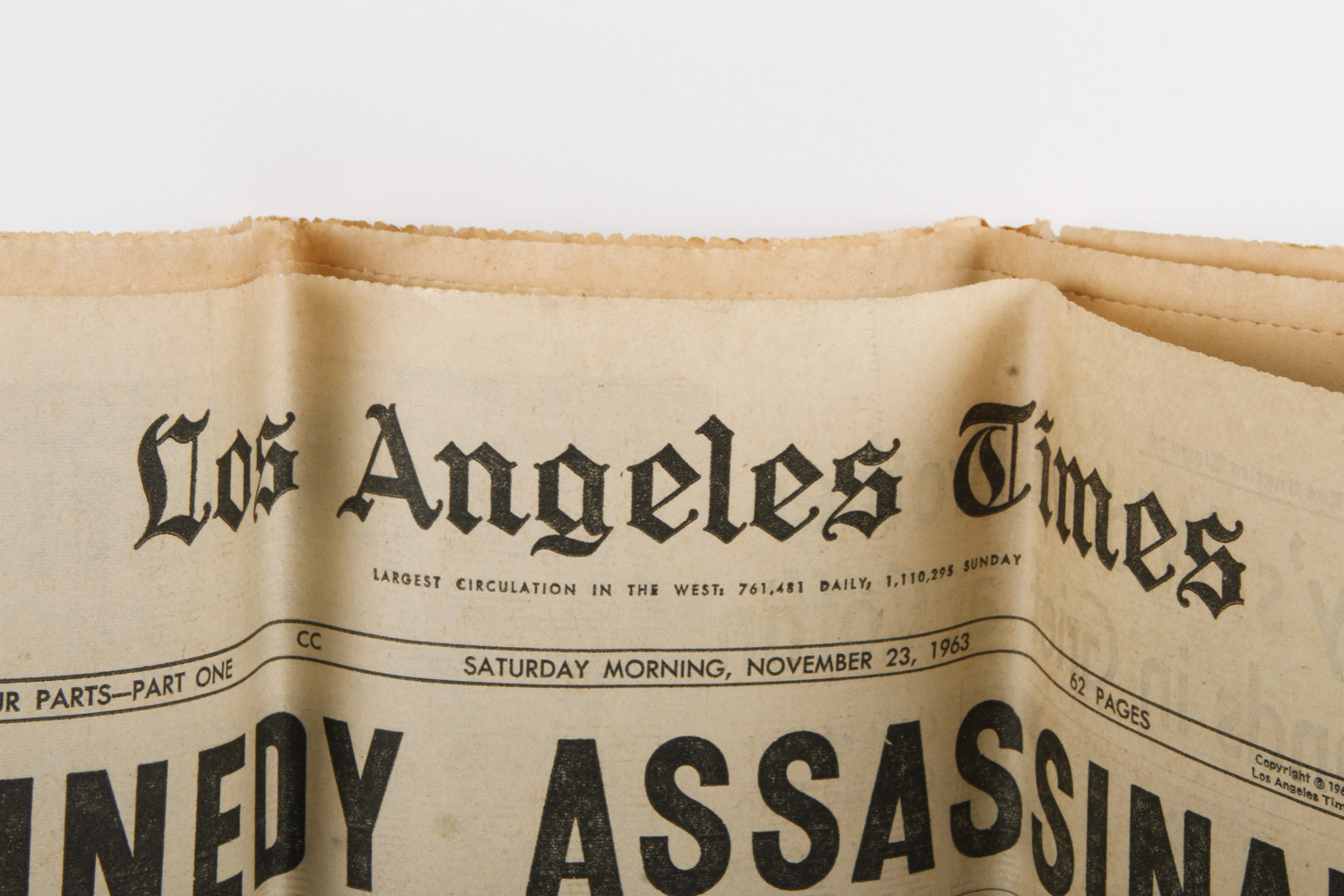 November 23, 1963 "Los Angeles Times" Newspaper