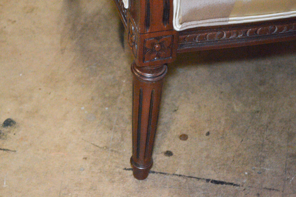 Neoclassical Style Striped Armchair by Ethan Allen