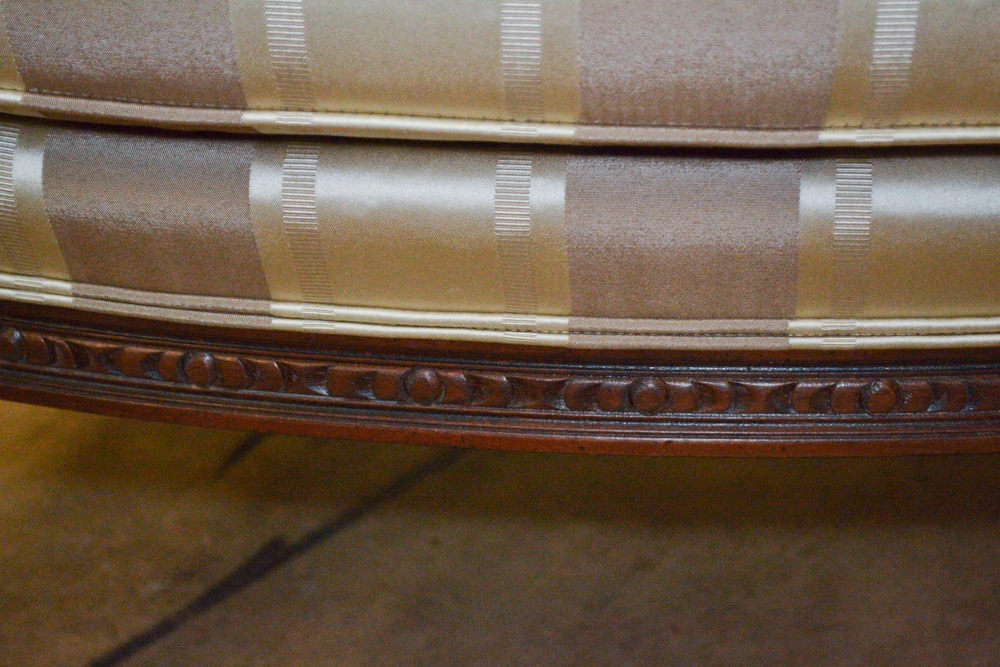 Neoclassical Style Striped Armchair by Ethan Allen