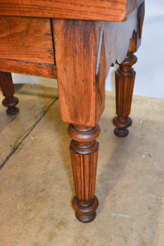 Solid Wood Side Table With Carved Accents