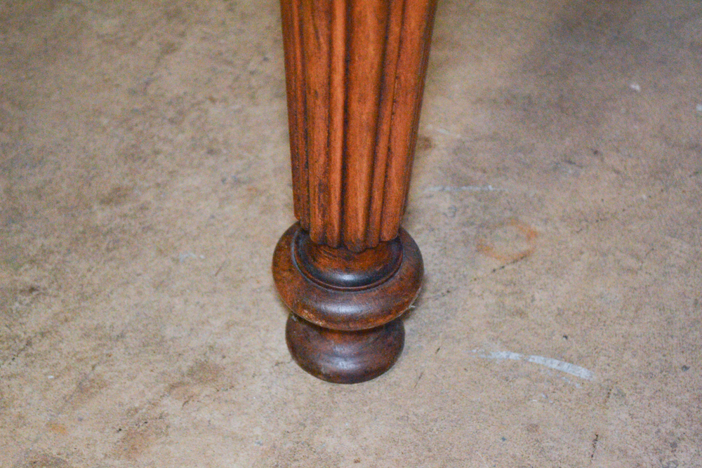 Solid Wood Side Table With Carved Accents