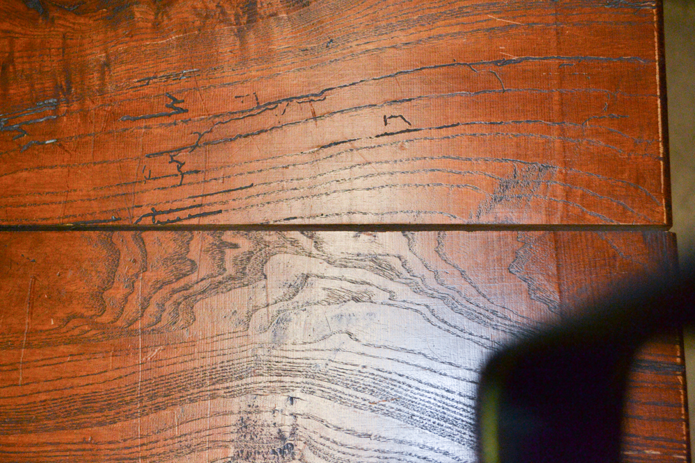 Solid Wood Side Table With Carved Accents