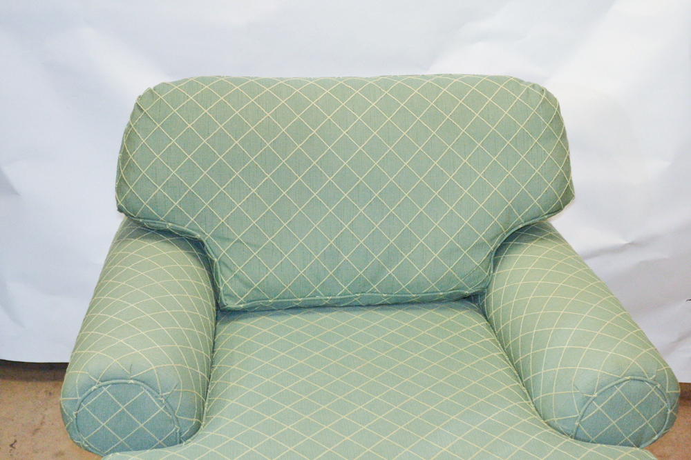 Pearson Oxford Court Green Diamond Patterned Armchair