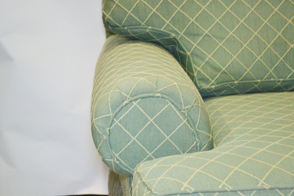 Pearson Oxford Court Green Diamond Patterned Armchair