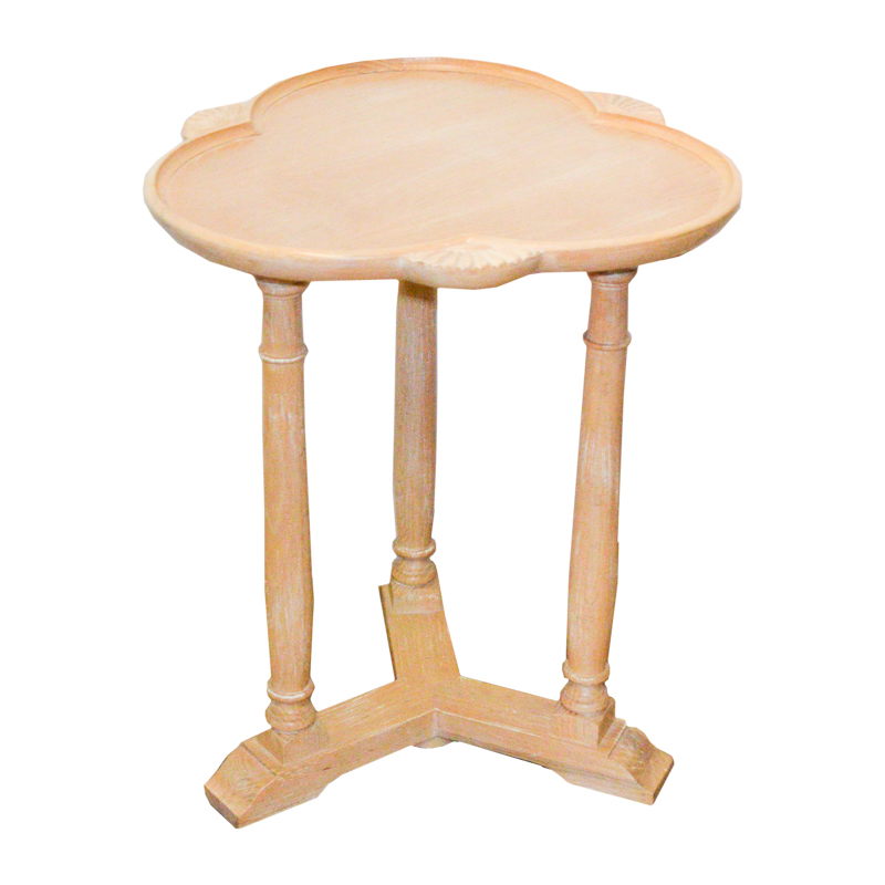 Blonde Wood Trefoil Top Side Table