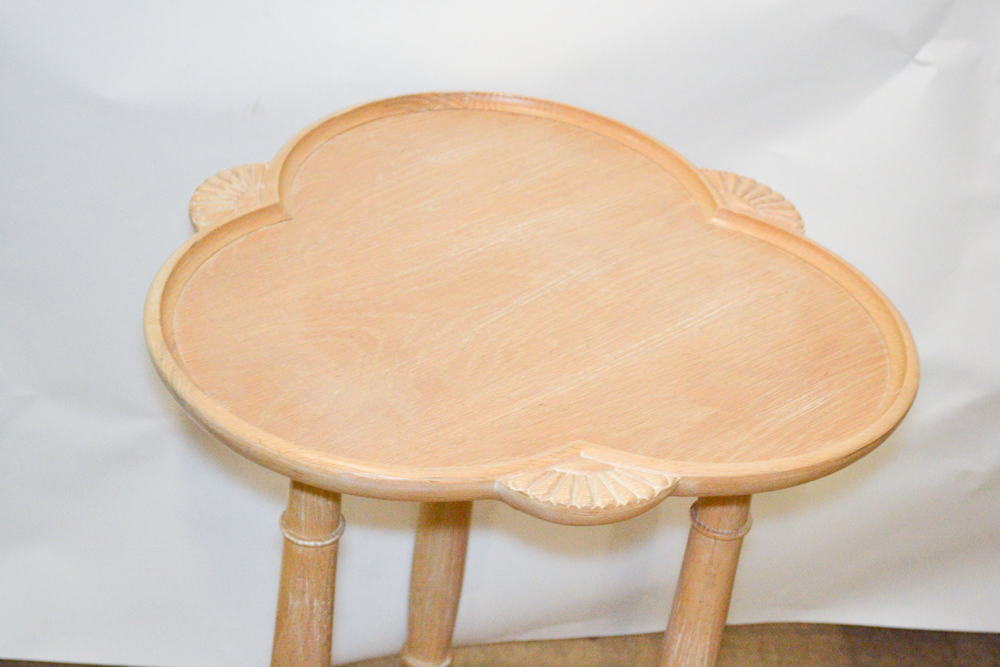 Blonde Wood Trefoil Top Side Table