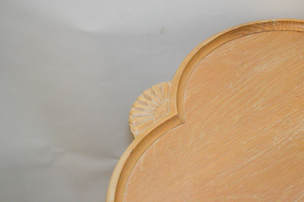 Blonde Wood Trefoil Top Side Table