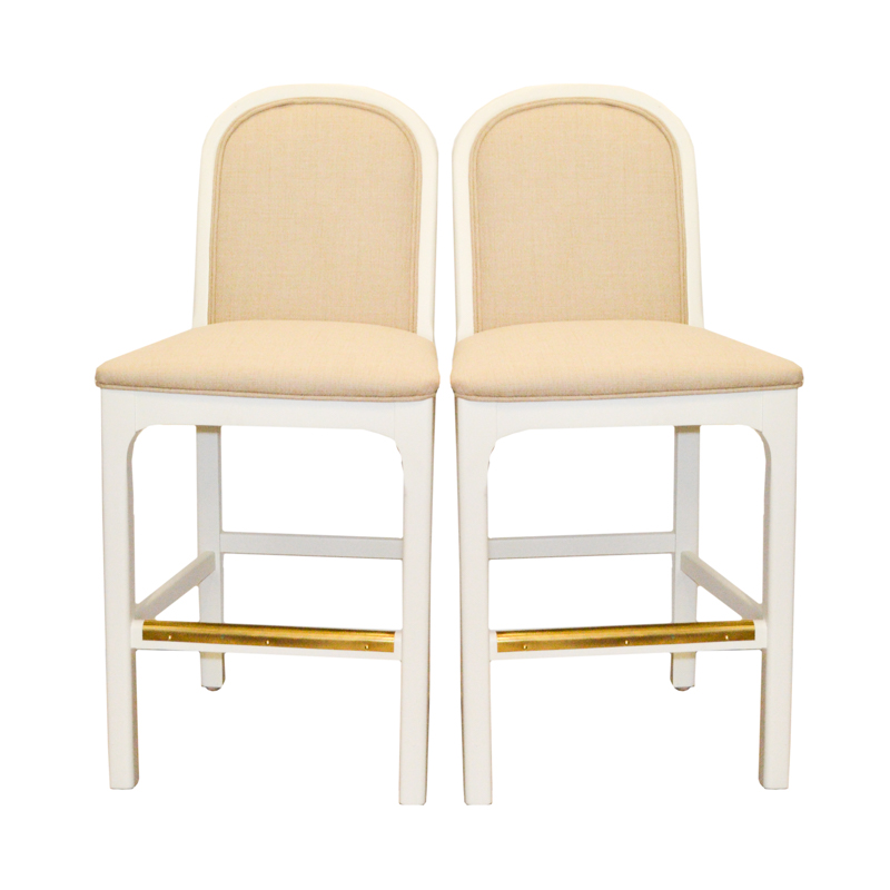 White And Beige Bar Stools