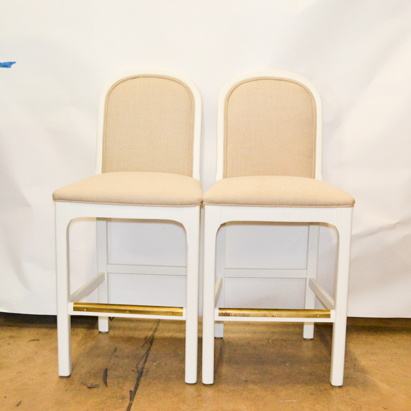 White And Beige Bar Stools