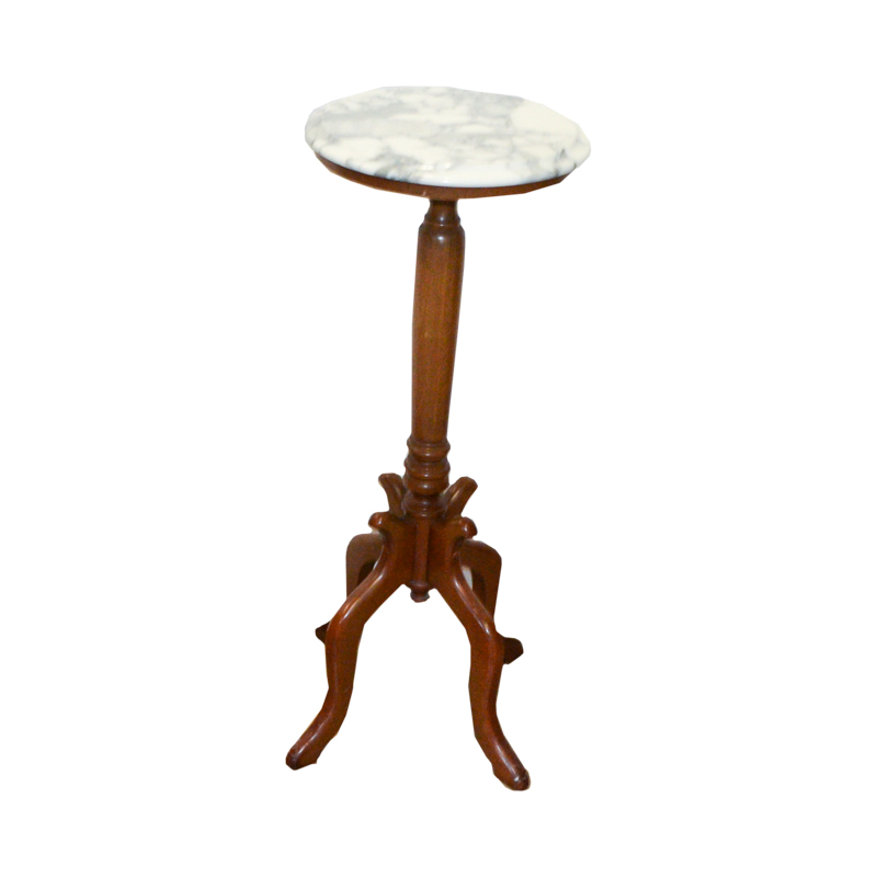 Marble Top Mahogany Pedestal Table
