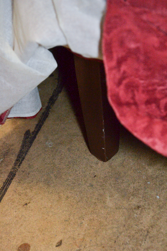 Round Red Tufted Ottoman