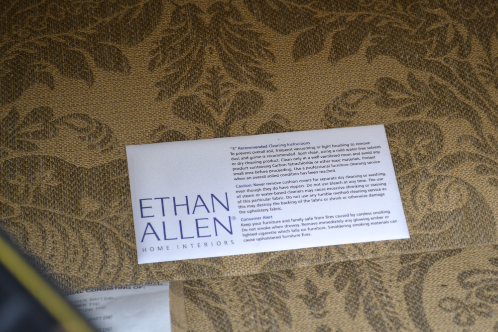 Ethan Allen Green Acanthus Loveseat