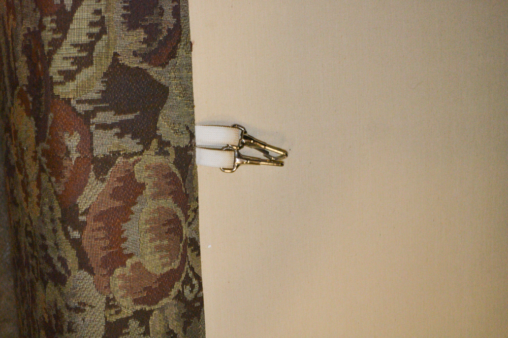 Brown and Green Embroidered Floral Sofa