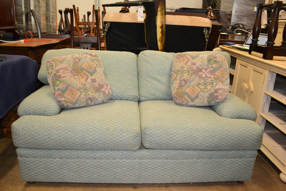 Pearson Green Lattice Pattern Loveseat