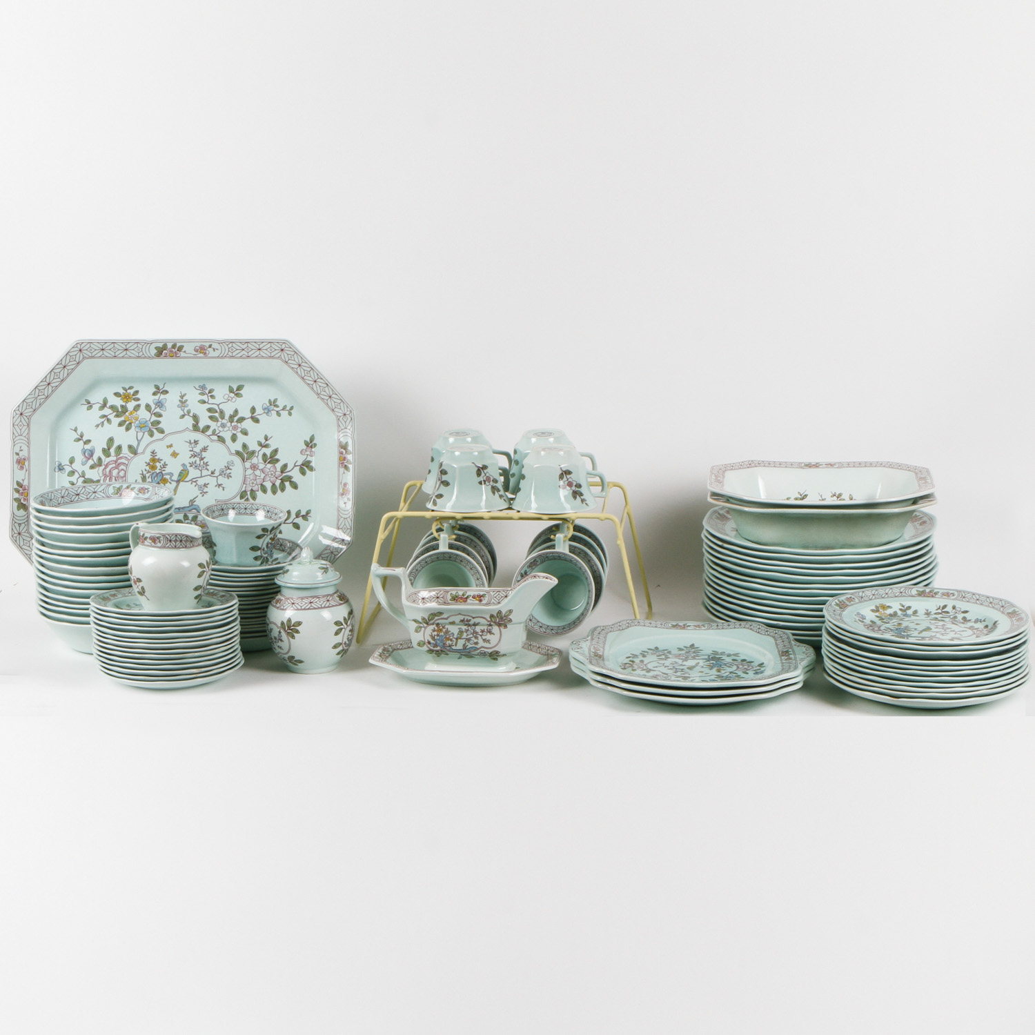 Set of Vintage Adams Calyx Ware "Singapore Bird"