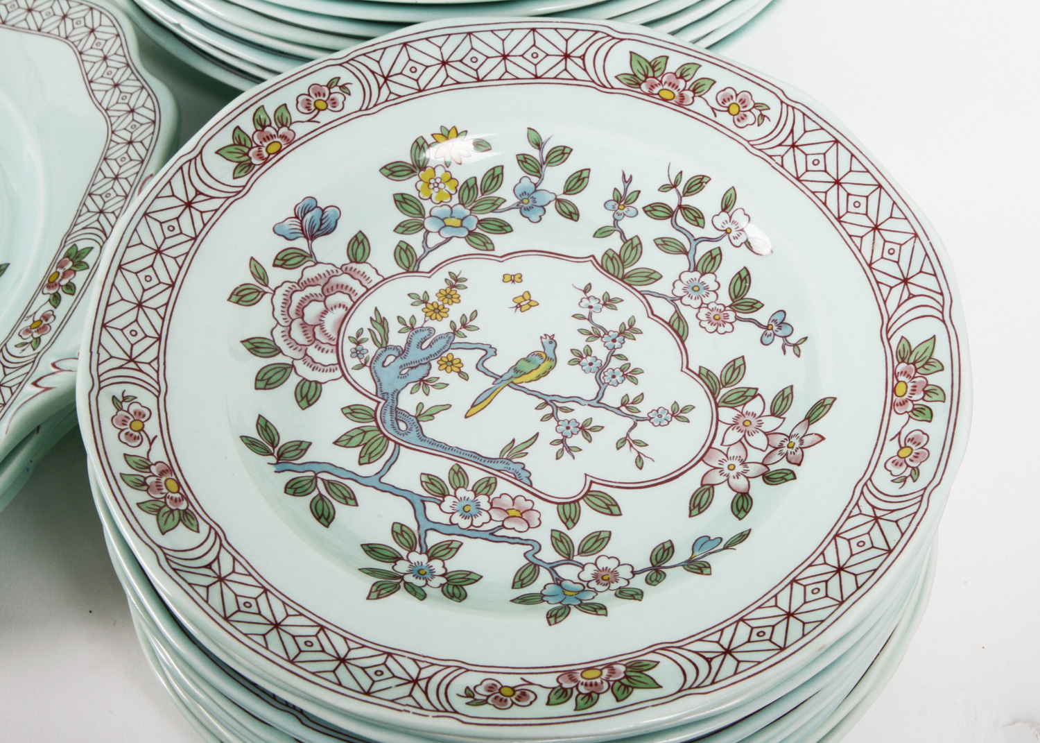 Set of Vintage Adams Calyx Ware "Singapore Bird"