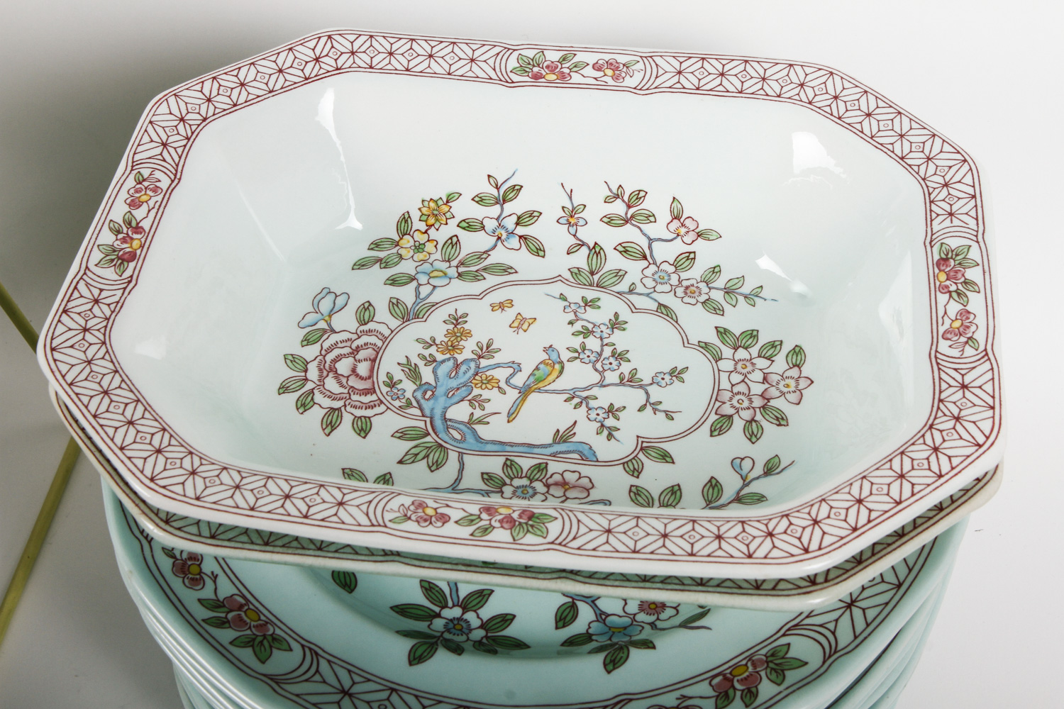 Set of Vintage Adams Calyx Ware "Singapore Bird"