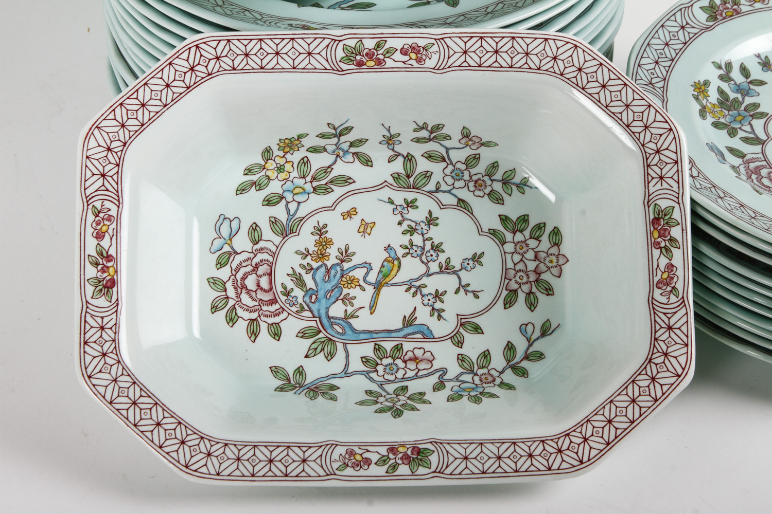 Set of Vintage Adams Calyx Ware "Singapore Bird"