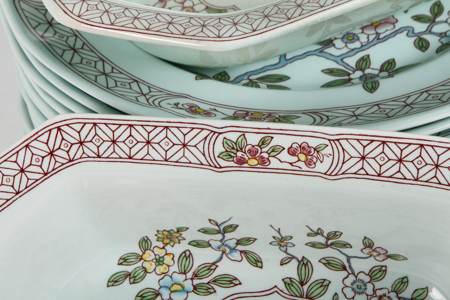 Set of Vintage Adams Calyx Ware "Singapore Bird"