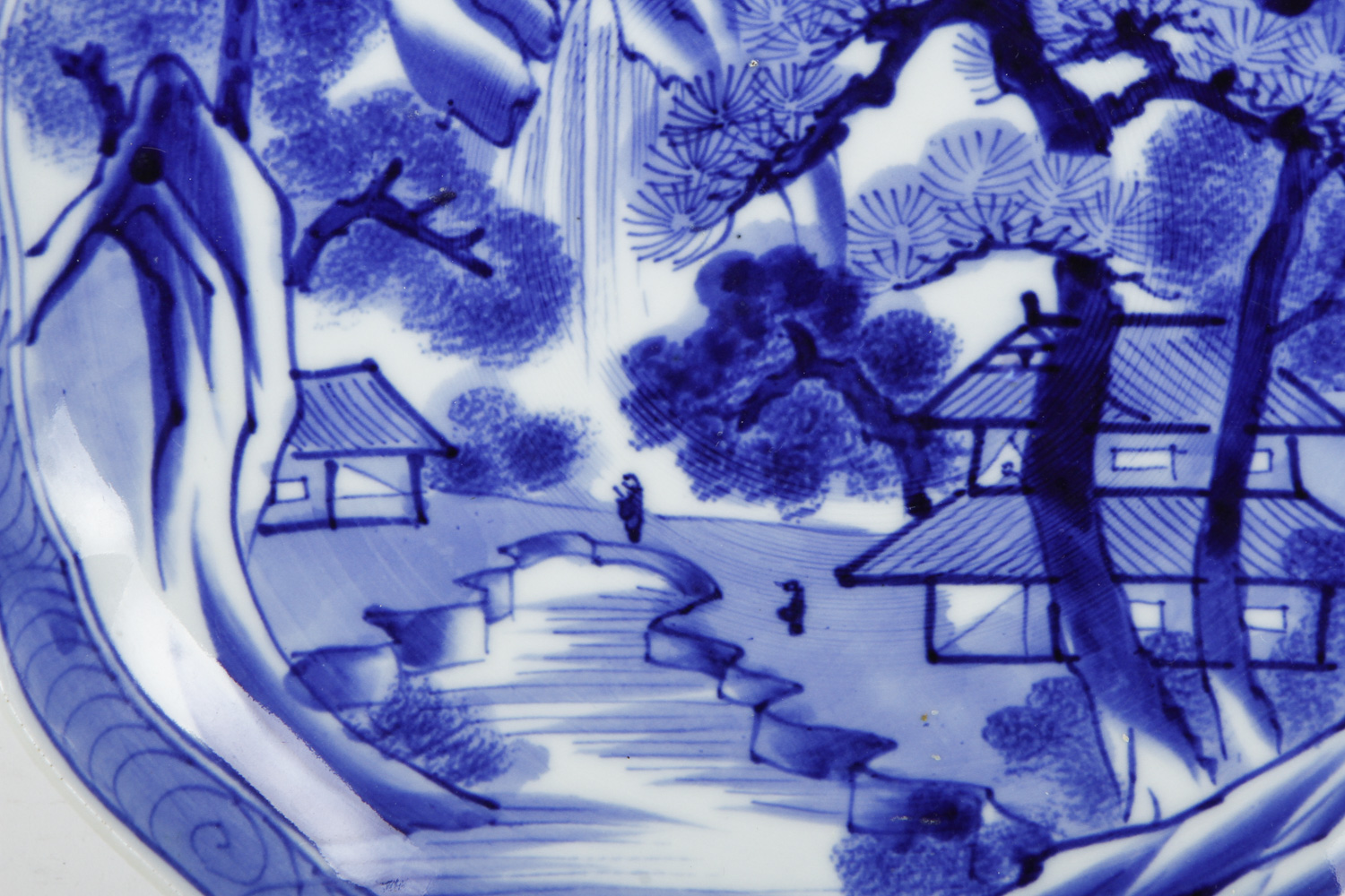 Two Blue and White Ceramic Serving Plates