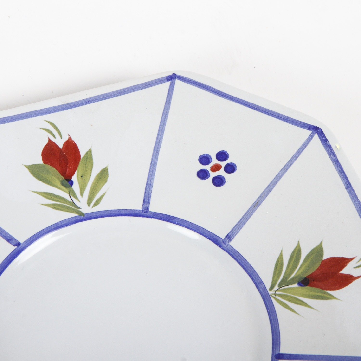 HB Henriot-Quimper Hand-Painted Porcelain Teacups