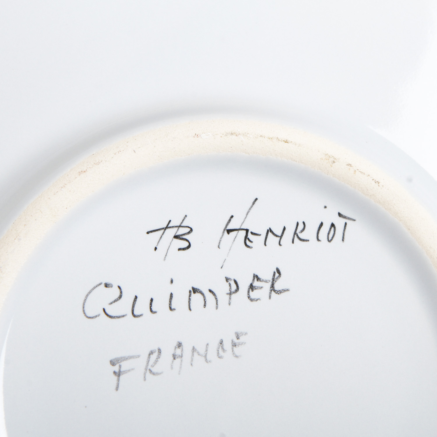 HB Henriot-Quimper Hand-Painted Porcelain Teacups