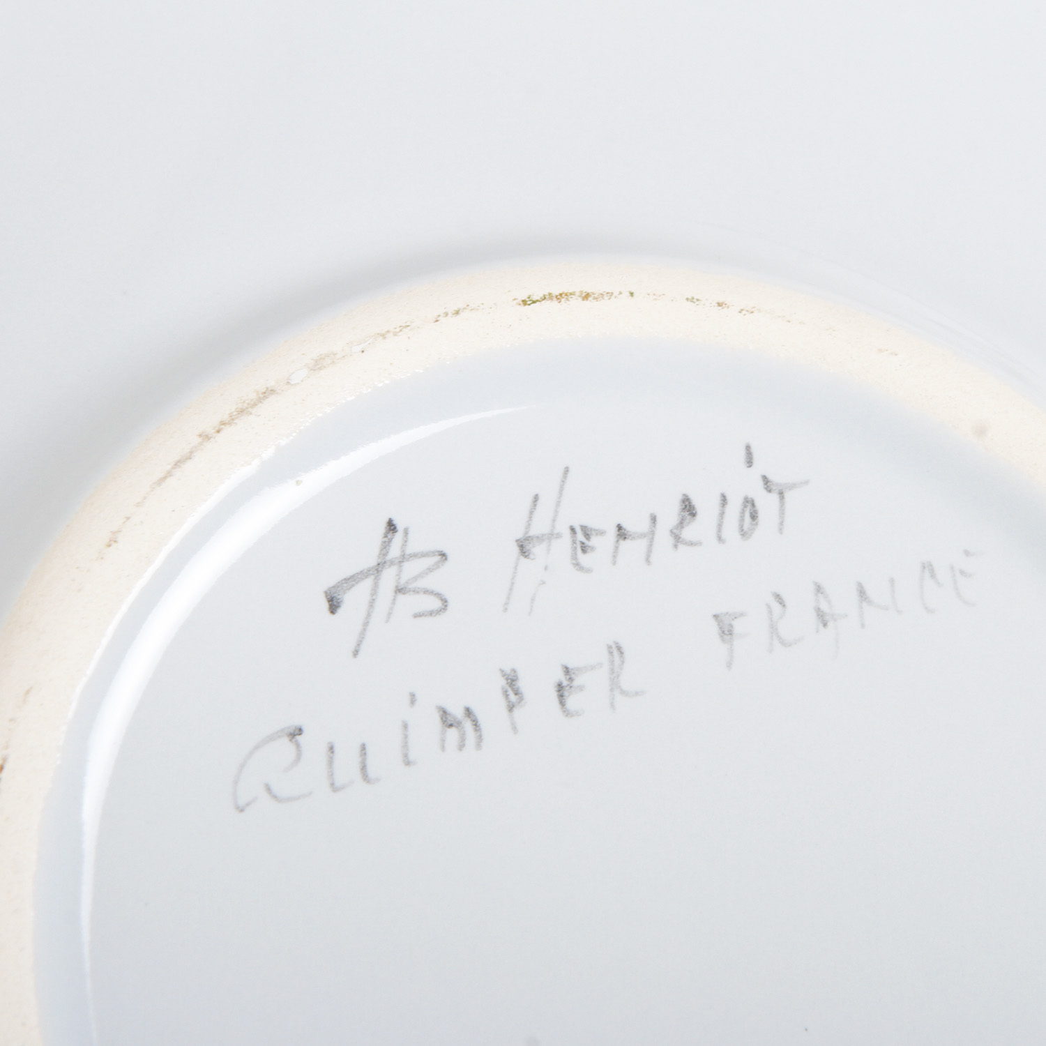 HB Henriot-Quimper Hand-Painted Porcelain Teacups