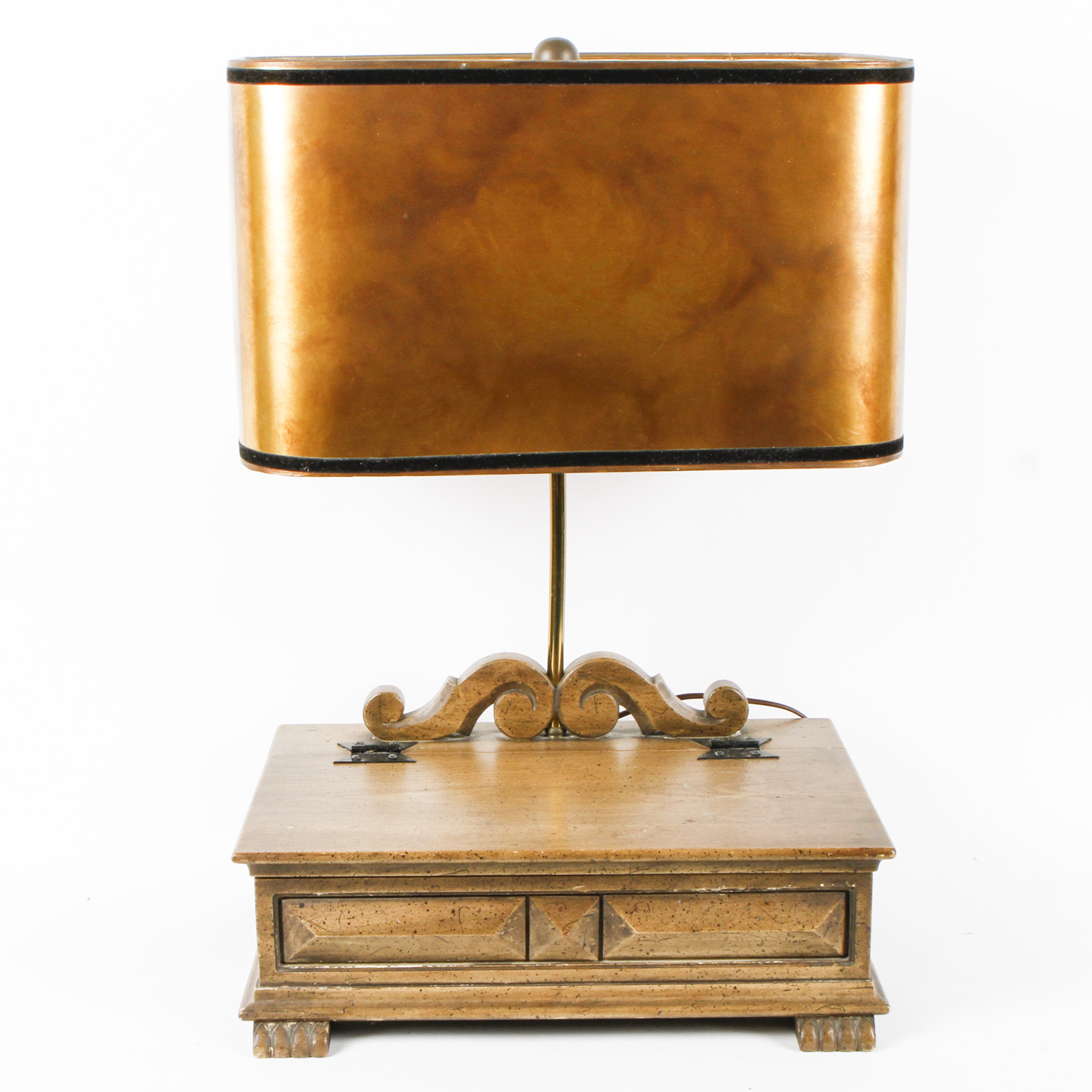 Vintage Lamp With Attached Storage Case