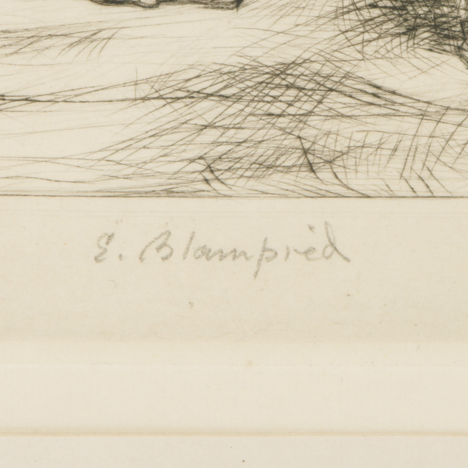 Edmund Blampied Etching "San Sebastian lunch hour"