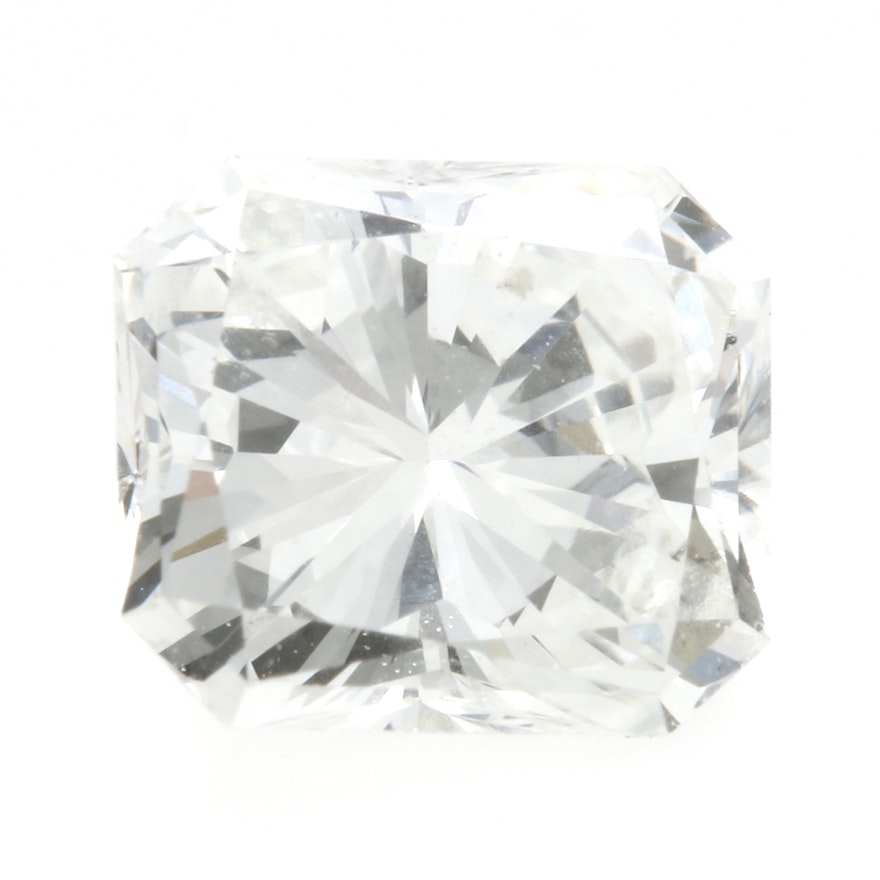 Loose Radiant Faceted 0.44 CT Diamond