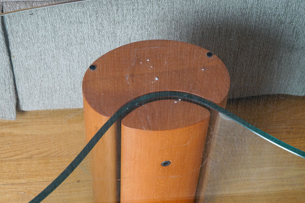 Danish Modern Style Oval Glass Cocktail Table