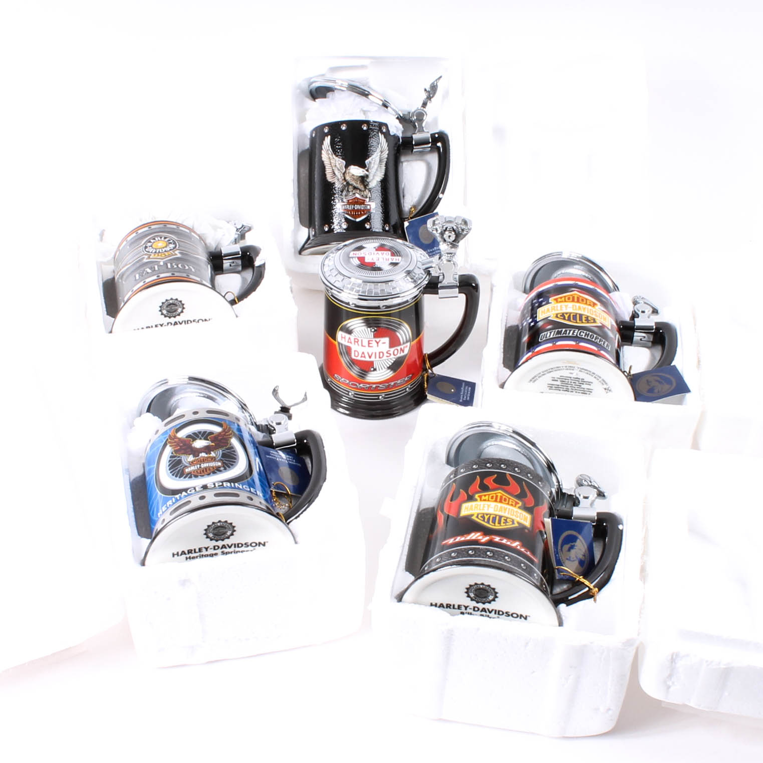 Franklin Mint Harley-Davidson Collector Tankards
