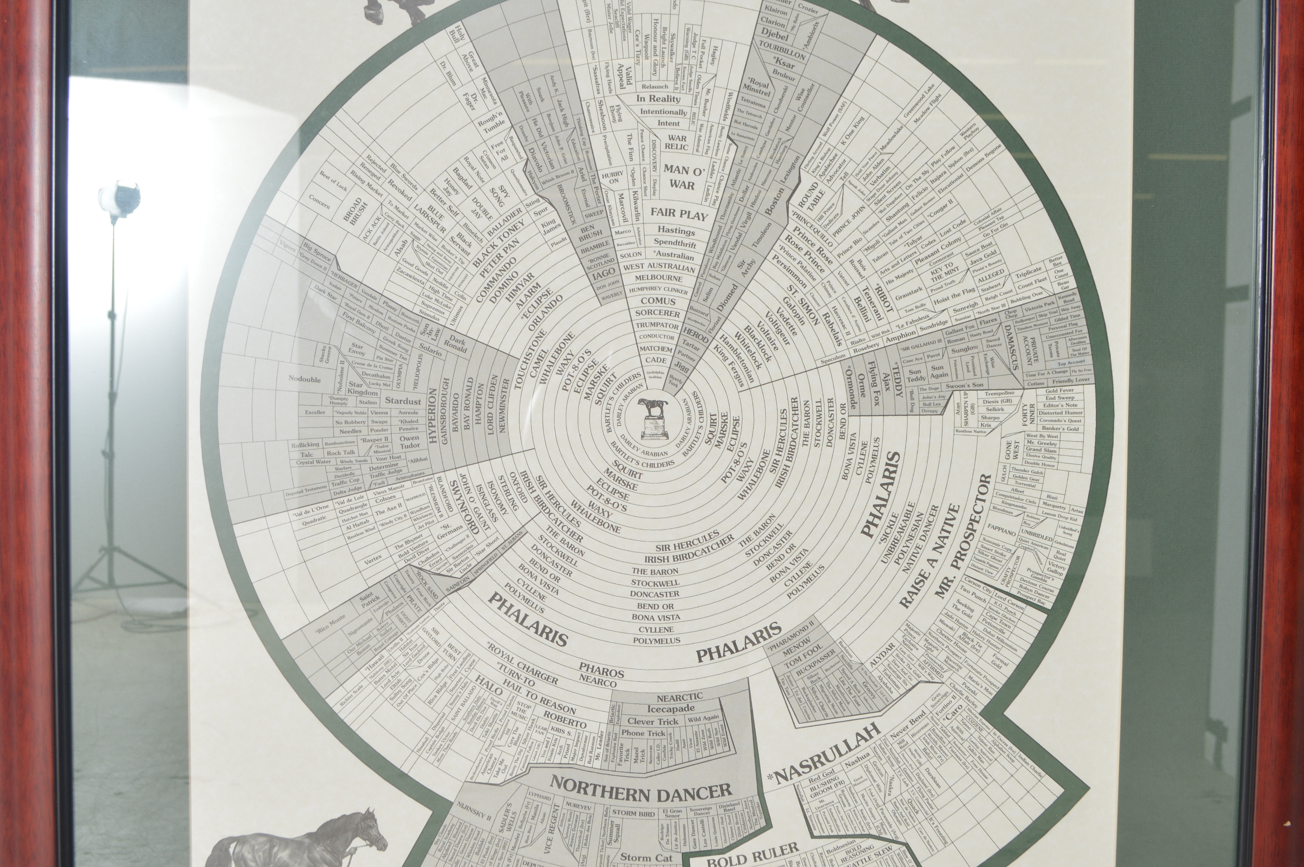 Offset Lithograph of "Prominent Sire Lines in America 2000" After Scott Dudley