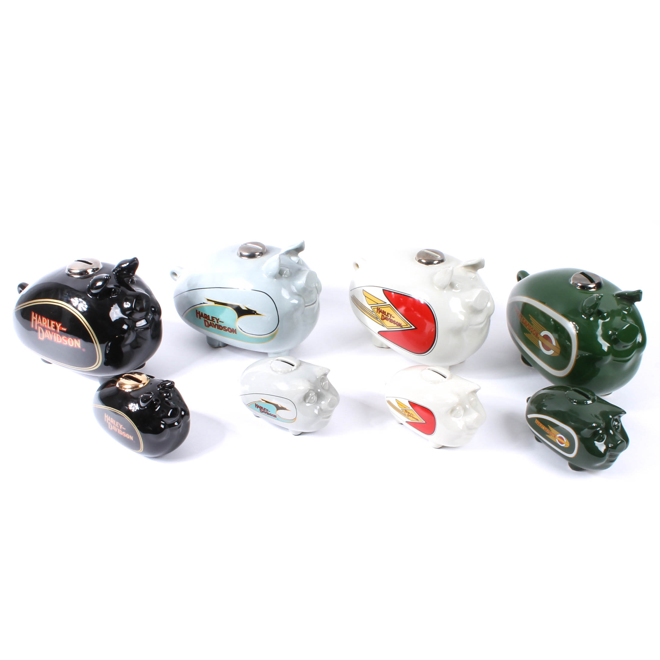 Harley-Davidson Porcelain Gas Tank Piggy Bank Collection