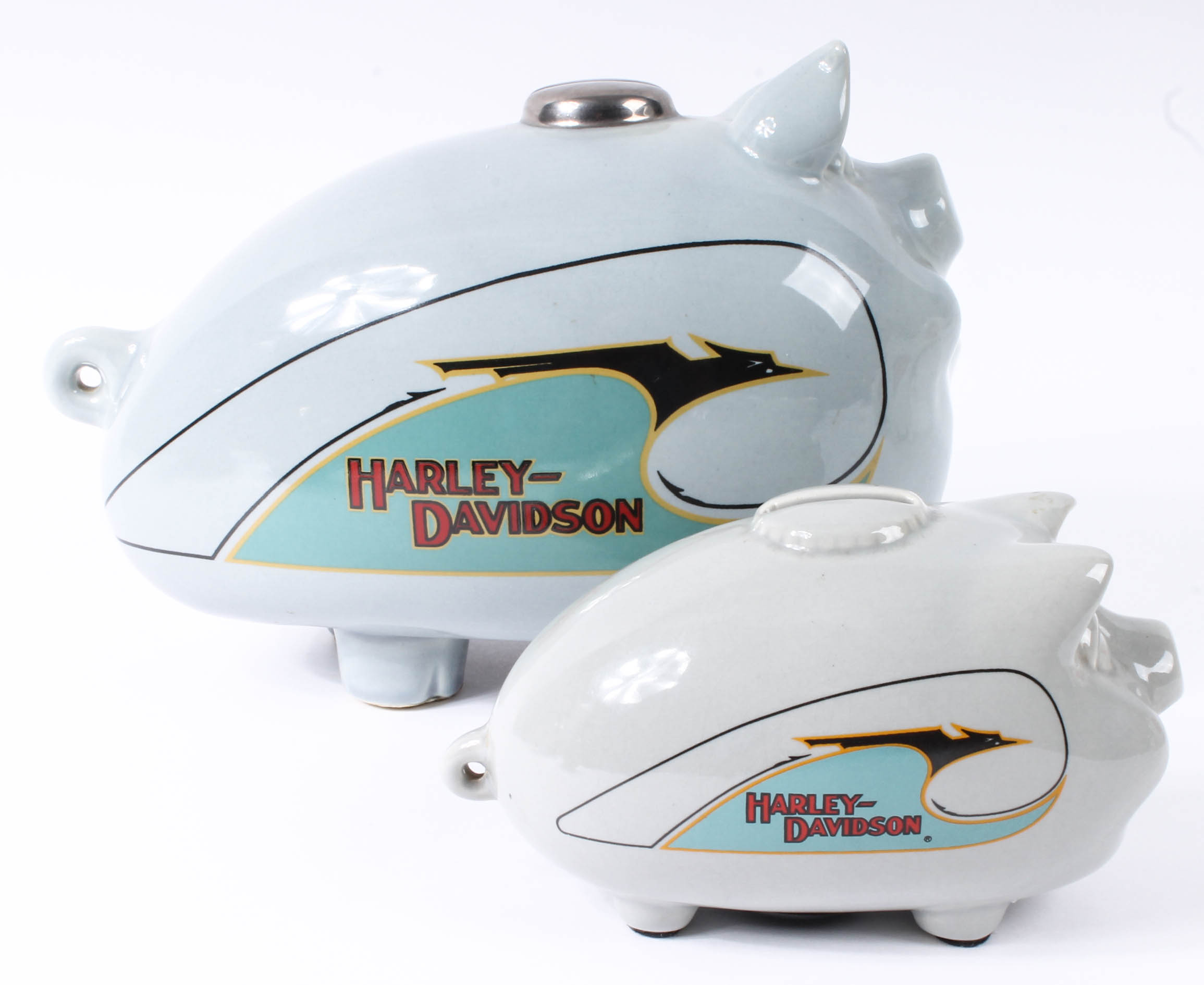 Harley-Davidson Porcelain Gas Tank Piggy Bank Collection
