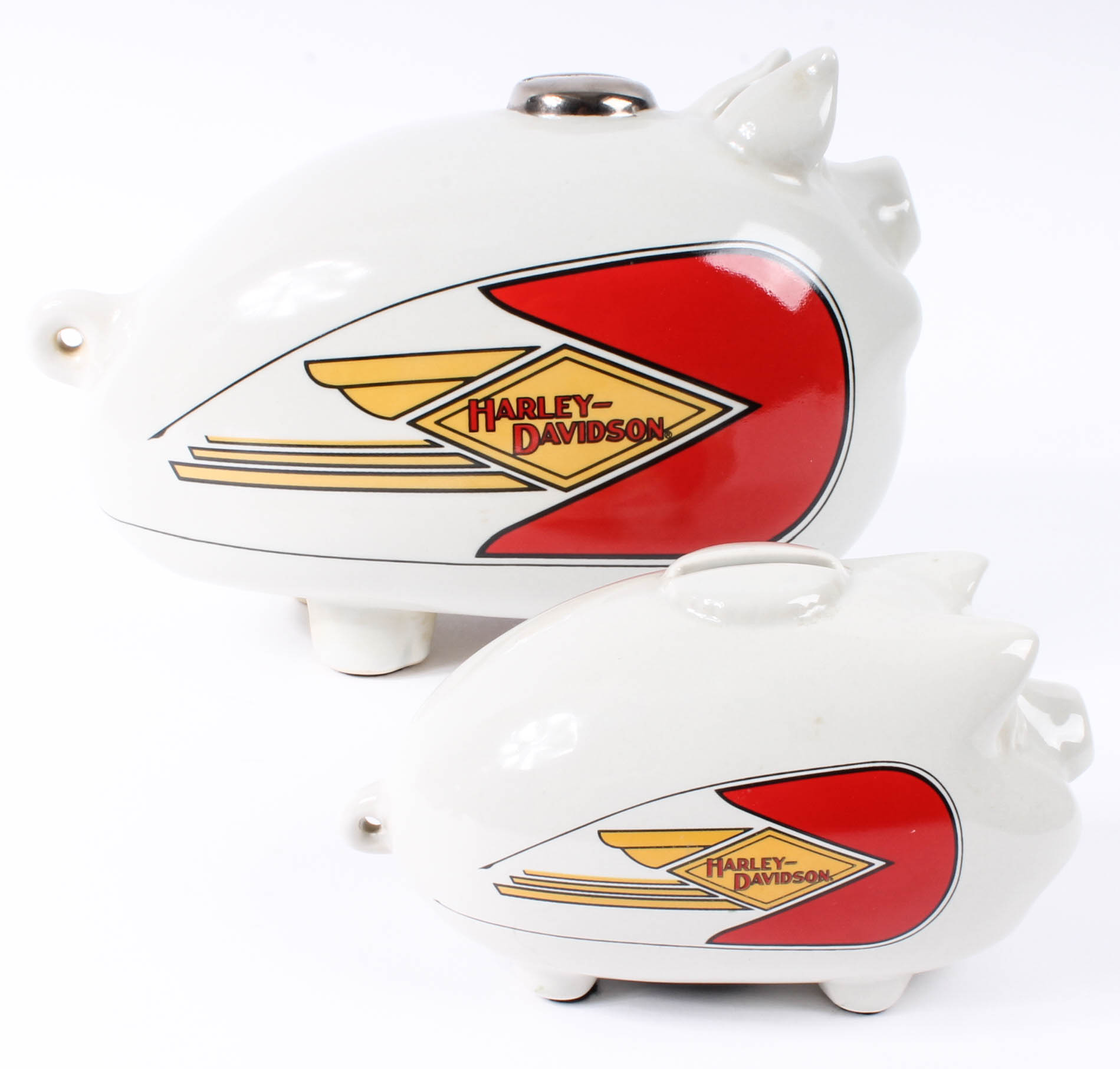 Harley-Davidson Porcelain Gas Tank Piggy Bank Collection