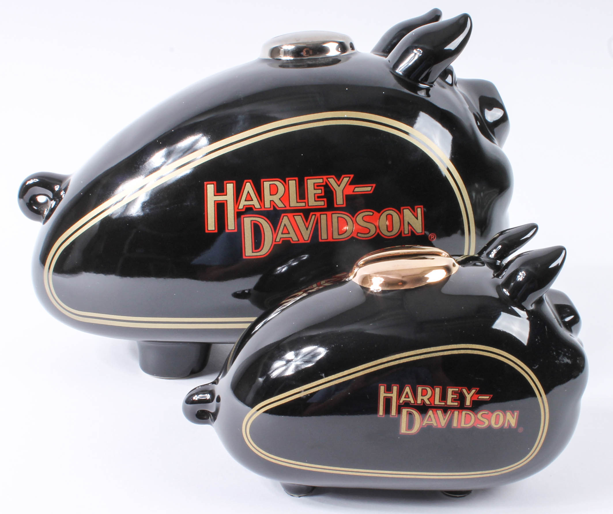 Harley-Davidson Porcelain Gas Tank Piggy Bank Collection