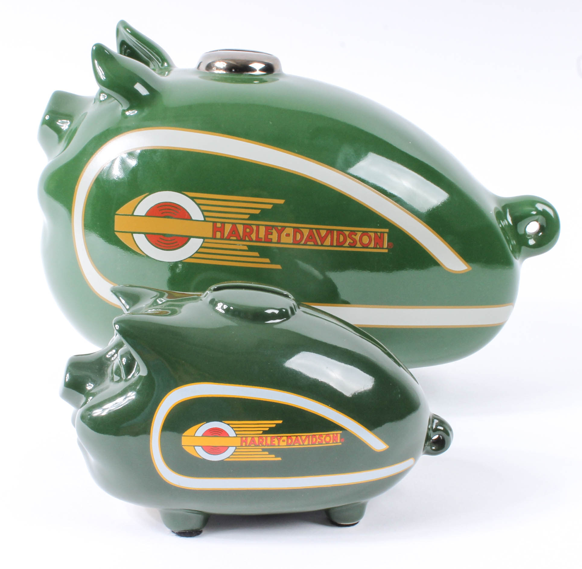 Harley-Davidson Porcelain Gas Tank Piggy Bank Collection
