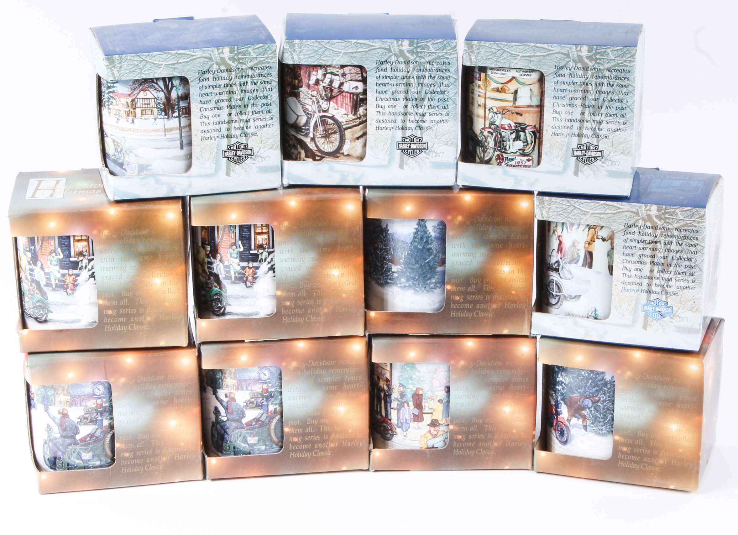 Collection of Harley-Davidson Christmas Mugs