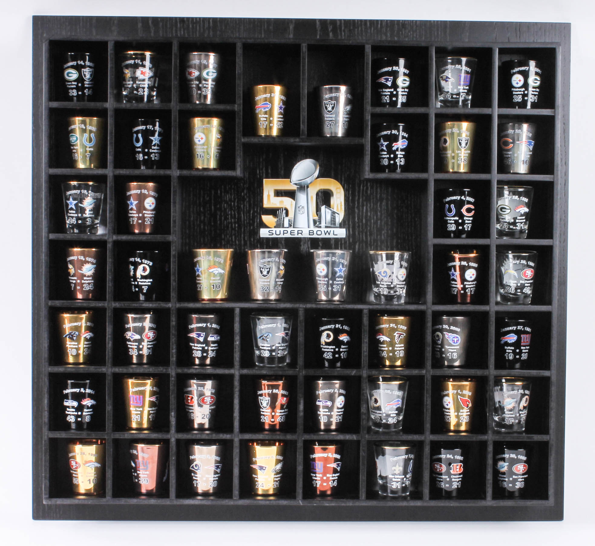 "Super Bowl 50" Shot Glass Collection and Limited Edition Football