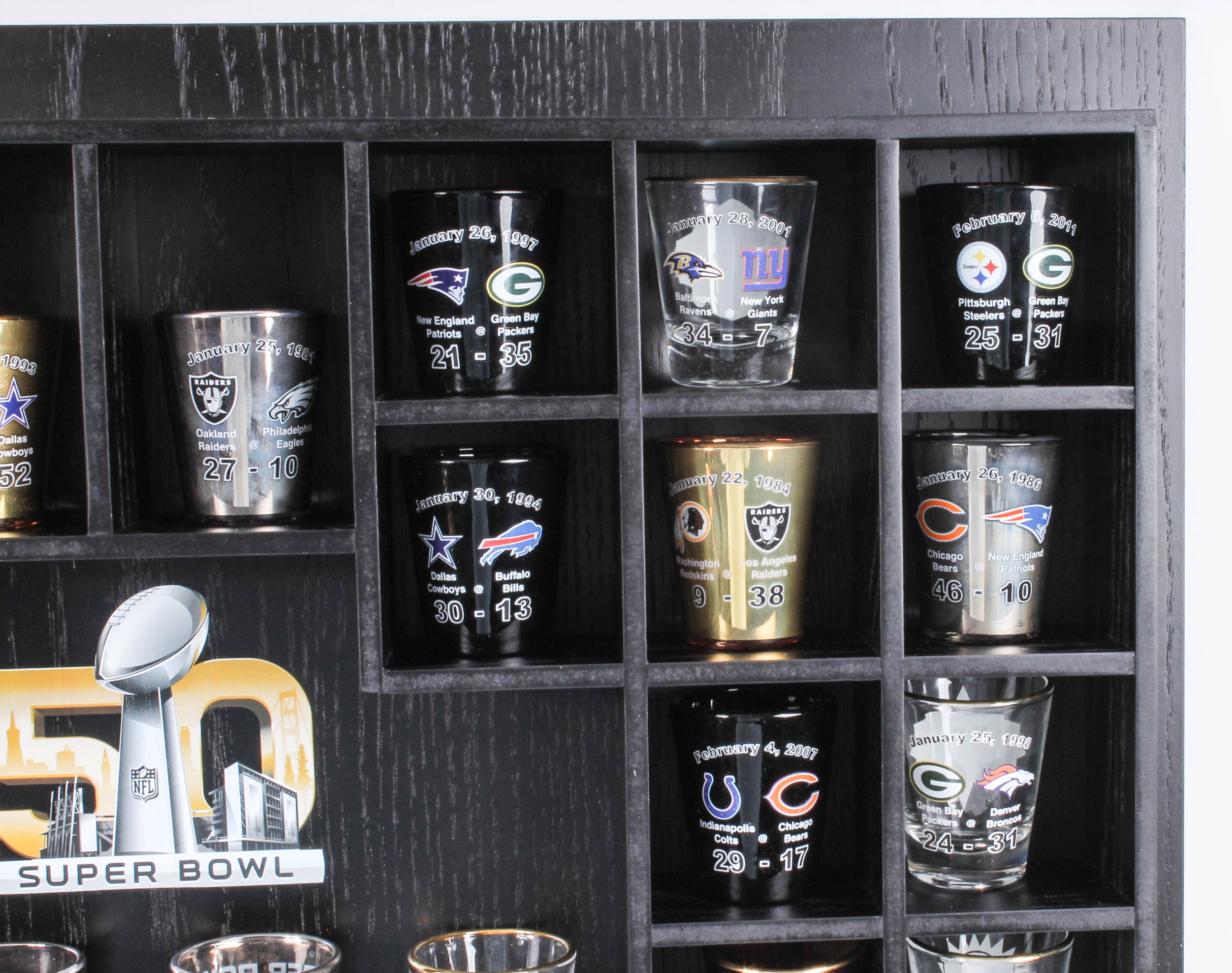 "Super Bowl 50" Shot Glass Collection and Limited Edition Football
