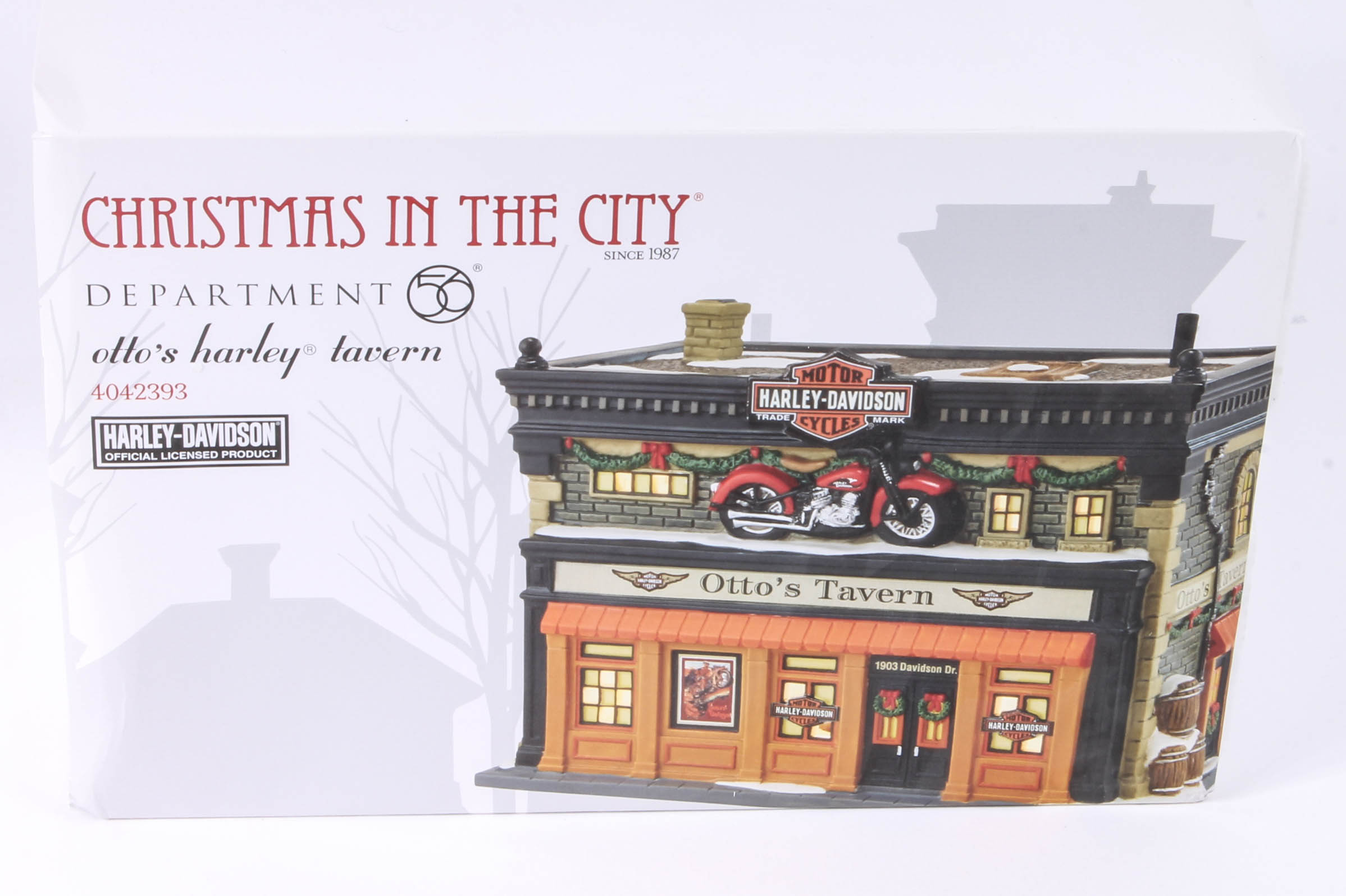 Collection of Harley-Davidson Department 56 "Christmas in The City" Figurines