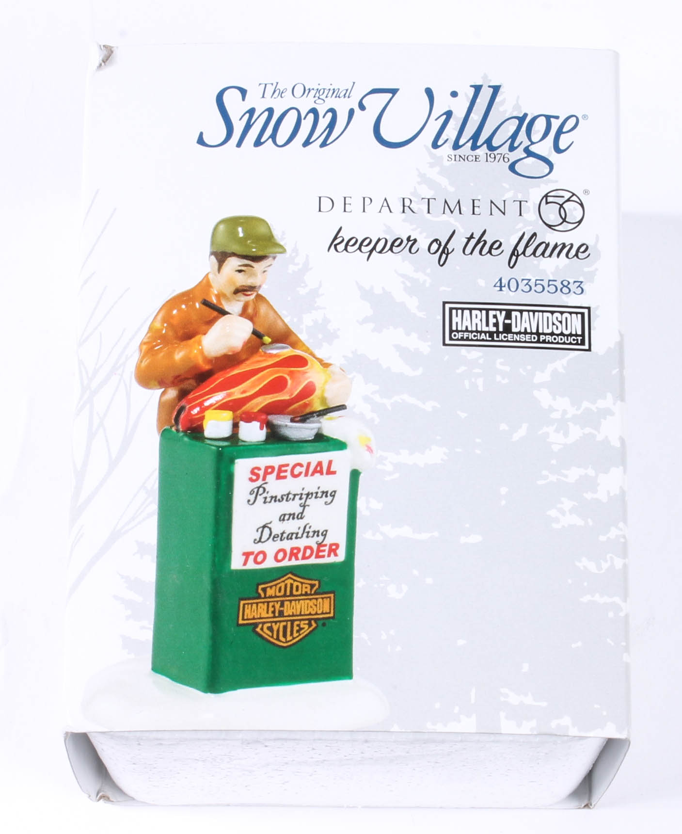 Collection of Harley-Davidson Departent 56 "Snow Village" figurines