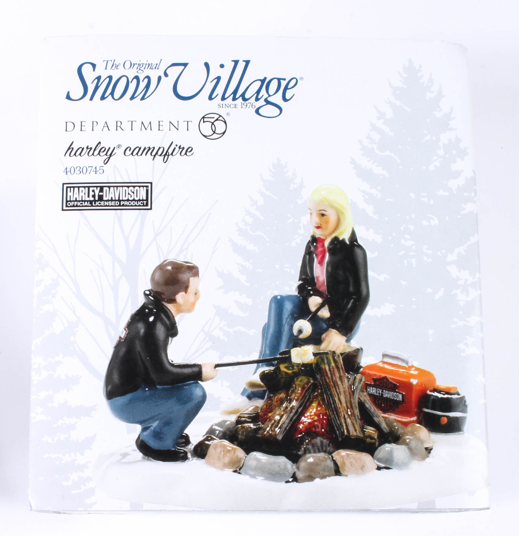 Collection of Harley-Davidson Departent 56 "Snow Village" figurines