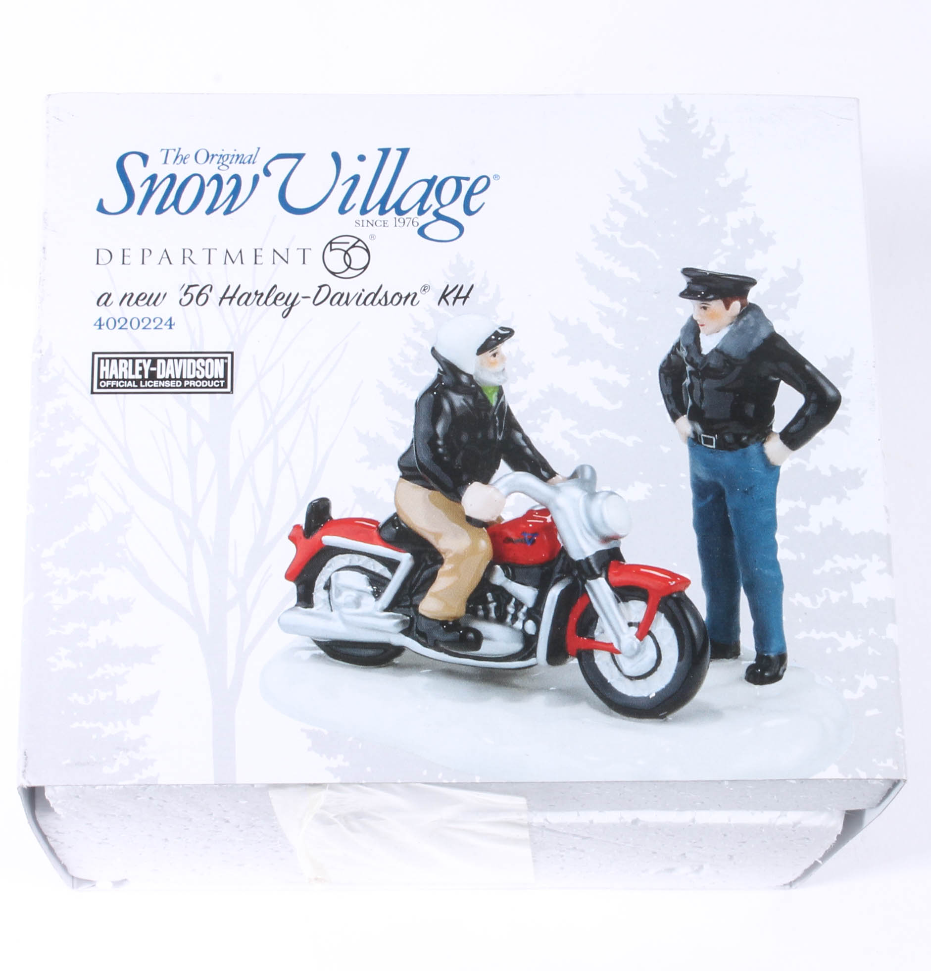 Collection of Harley-Davidson Departent 56 "Snow Village" figurines