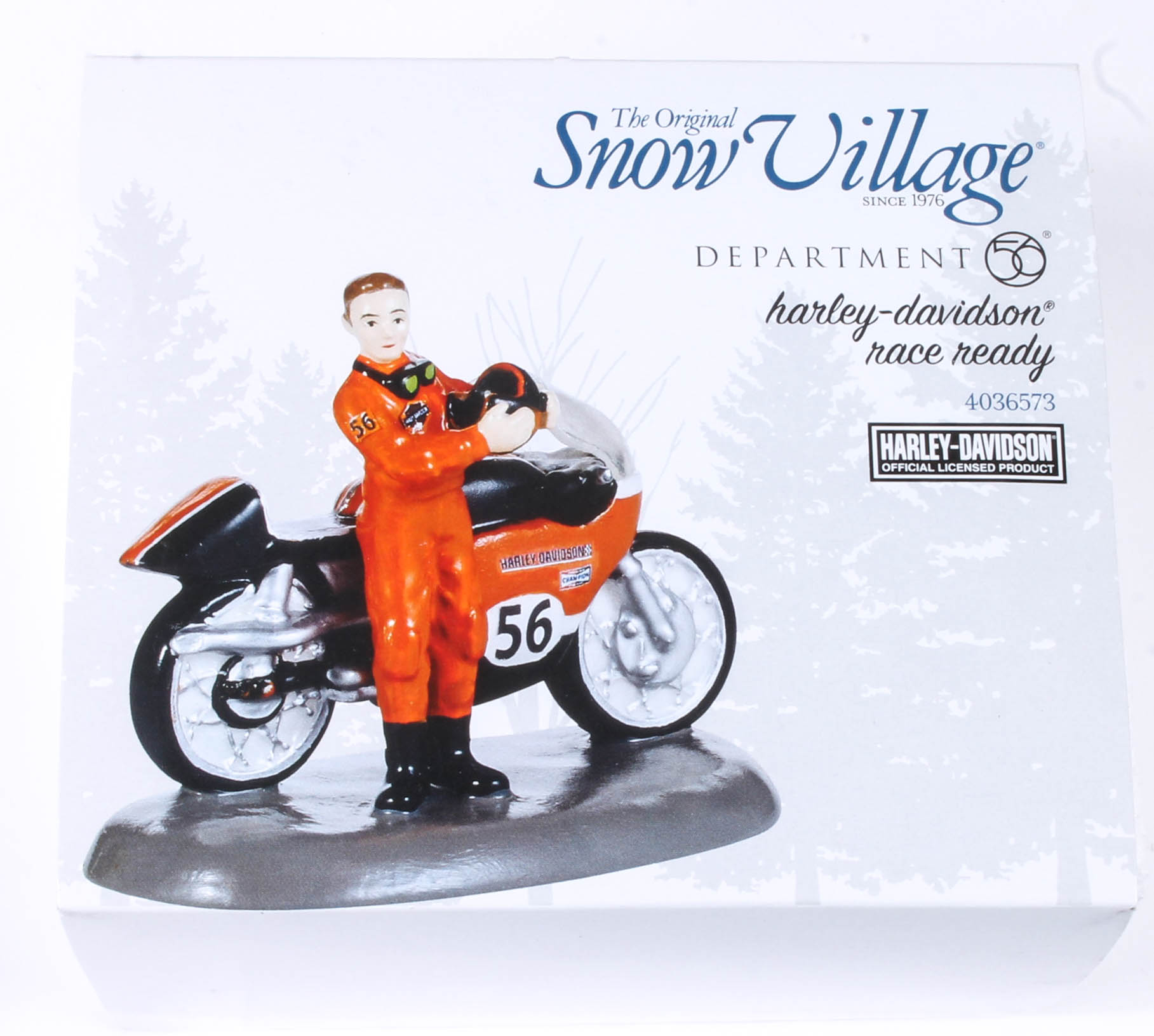 Collection of Harley-Davidson Departent 56 "Snow Village" figurines