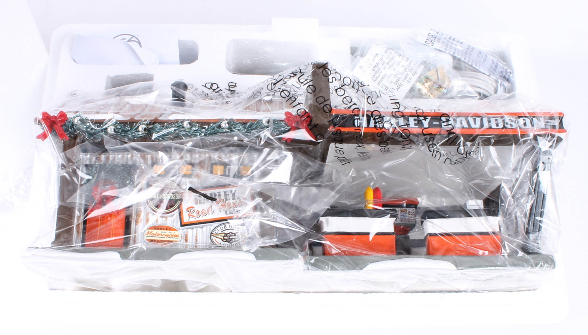 Collection of Harley-Davidson Departent 56 "Snow Village" figurines