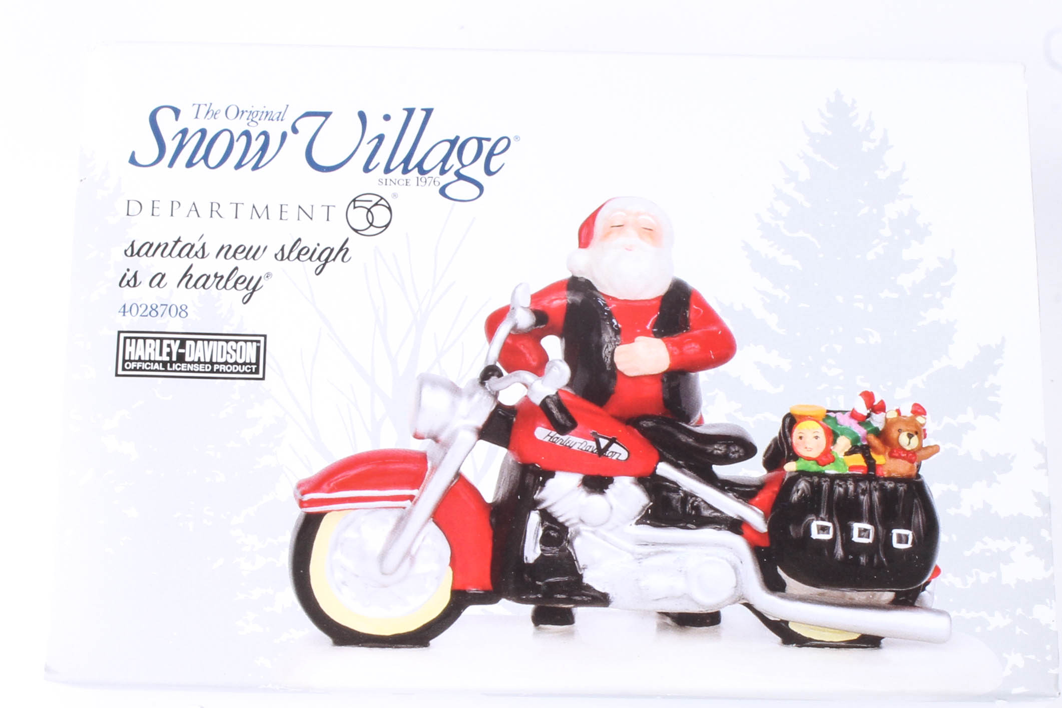 Collection of Harley-Davidson Departent 56 "Snow Village" figurines