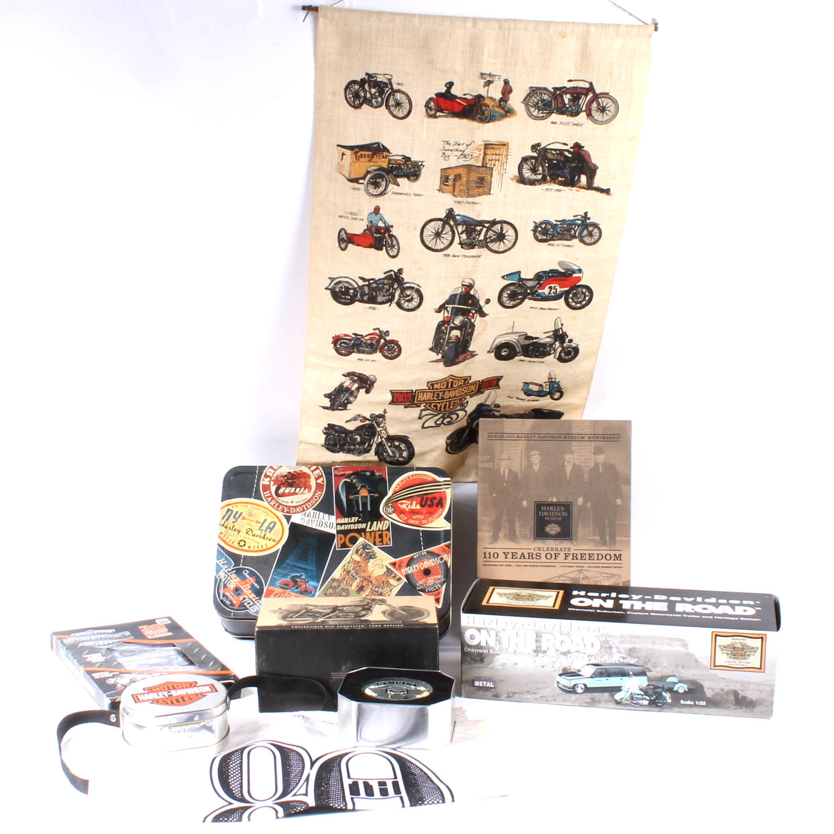Harley-Davidson Memorabilia Featuring 80th Anniversary Banner