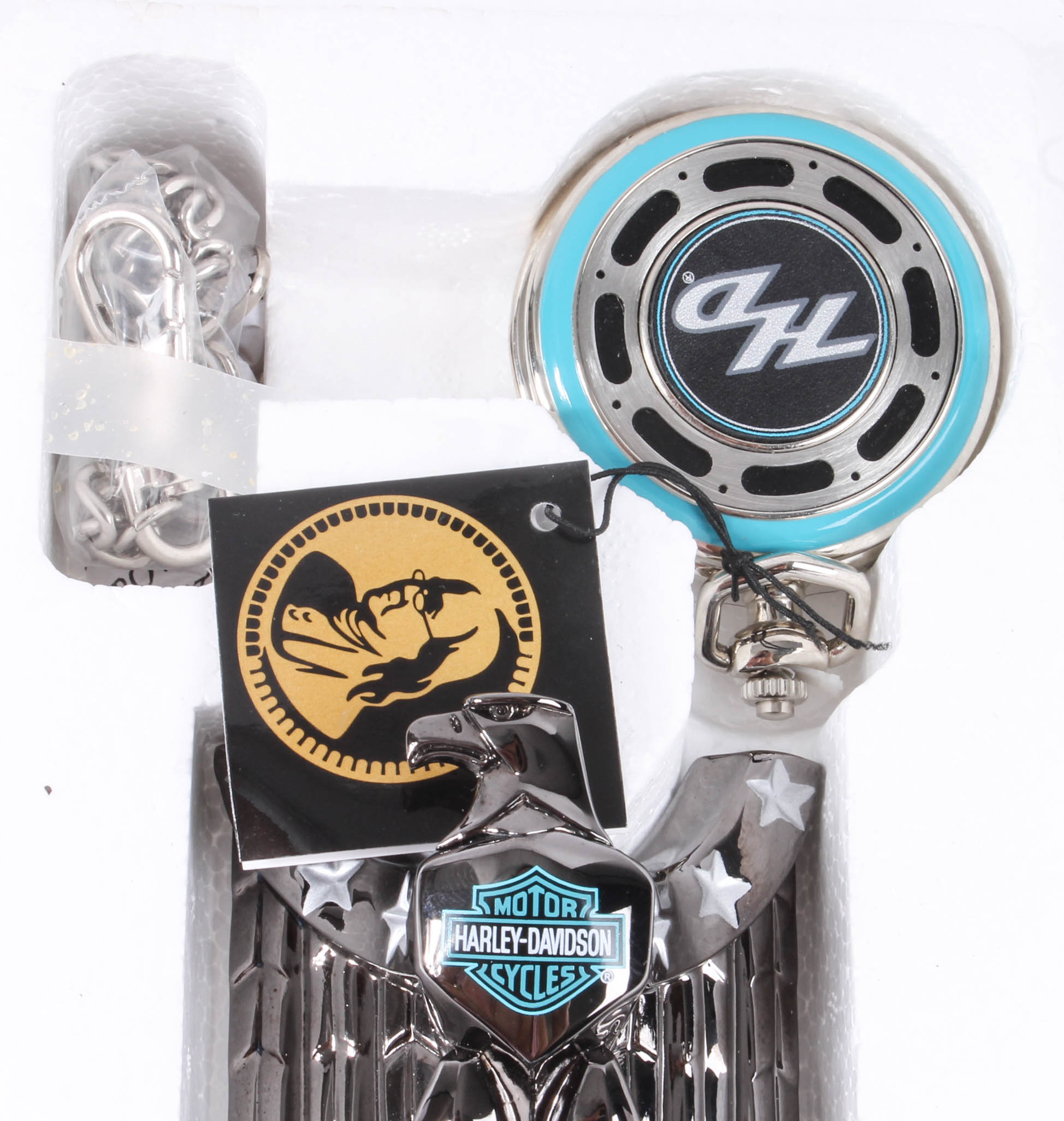Three Franklin Mint Limited Edition Harley-Davidson Pocketwatches